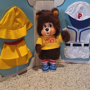 VTG Rare Playskool 1979 'Playful Bear' w/ Clothes Set Plush Plastic Face✨️NEW